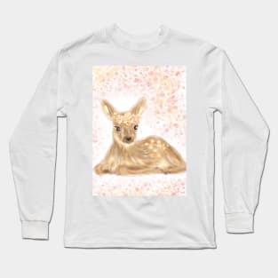 Cute Flower Deer Long Sleeve T-Shirt